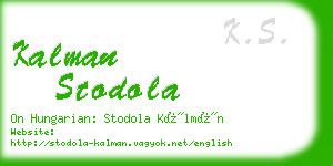 kalman stodola business card
